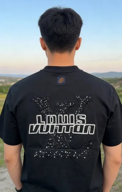 Louis Vuitton/Louis Vuitton cross-stitch woven embroidery short sleeves